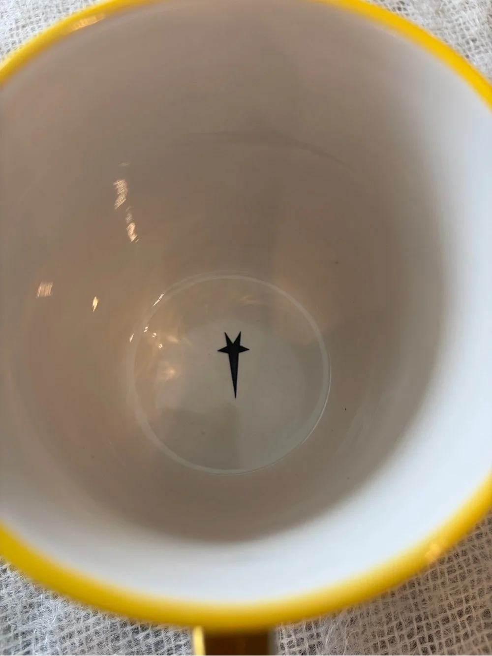 Star Trek star fleet stoneware yellow coffee mug.  22oz.